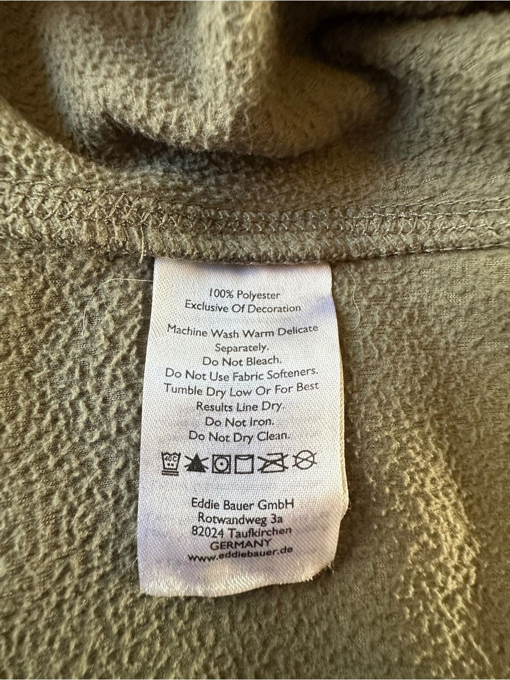 Eddie Bauer Olive Green Fleece Pullover with Logo Tag XL - Picture 9 of 9